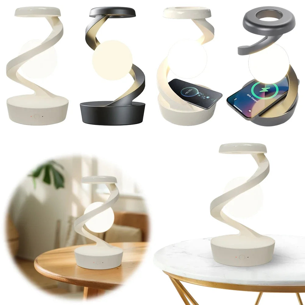 Levitate Your Space: 3D RGB Floating Moon Lamp with Wireless Phone Charger
