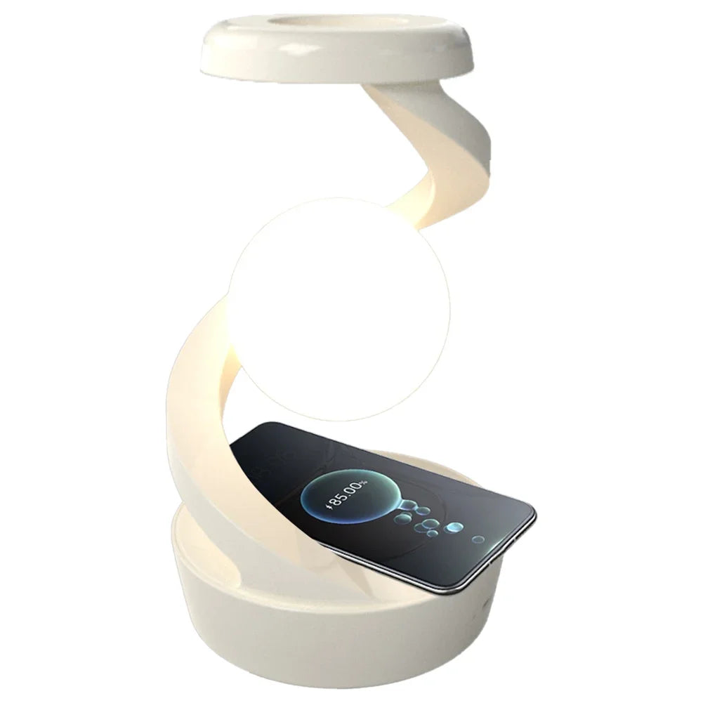 Levitate Your Space: 3D RGB Floating Moon Lamp with Wireless Phone Charger